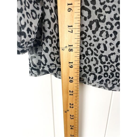 Audrey 3+1 Sheer Leopard Blouse with Eyelash Lace M - Picture 7 of 8